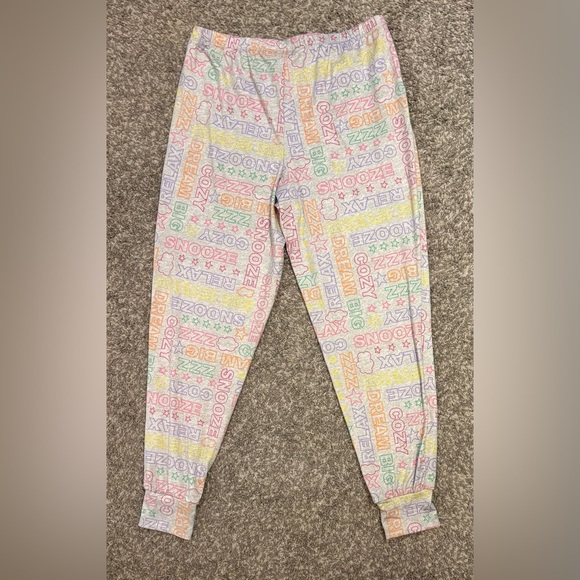 Joyspun Colorful Graphic Text Short Sleeve Pajamas 2 Pc Sleep Set Women’s Small - Picture 5 of 9